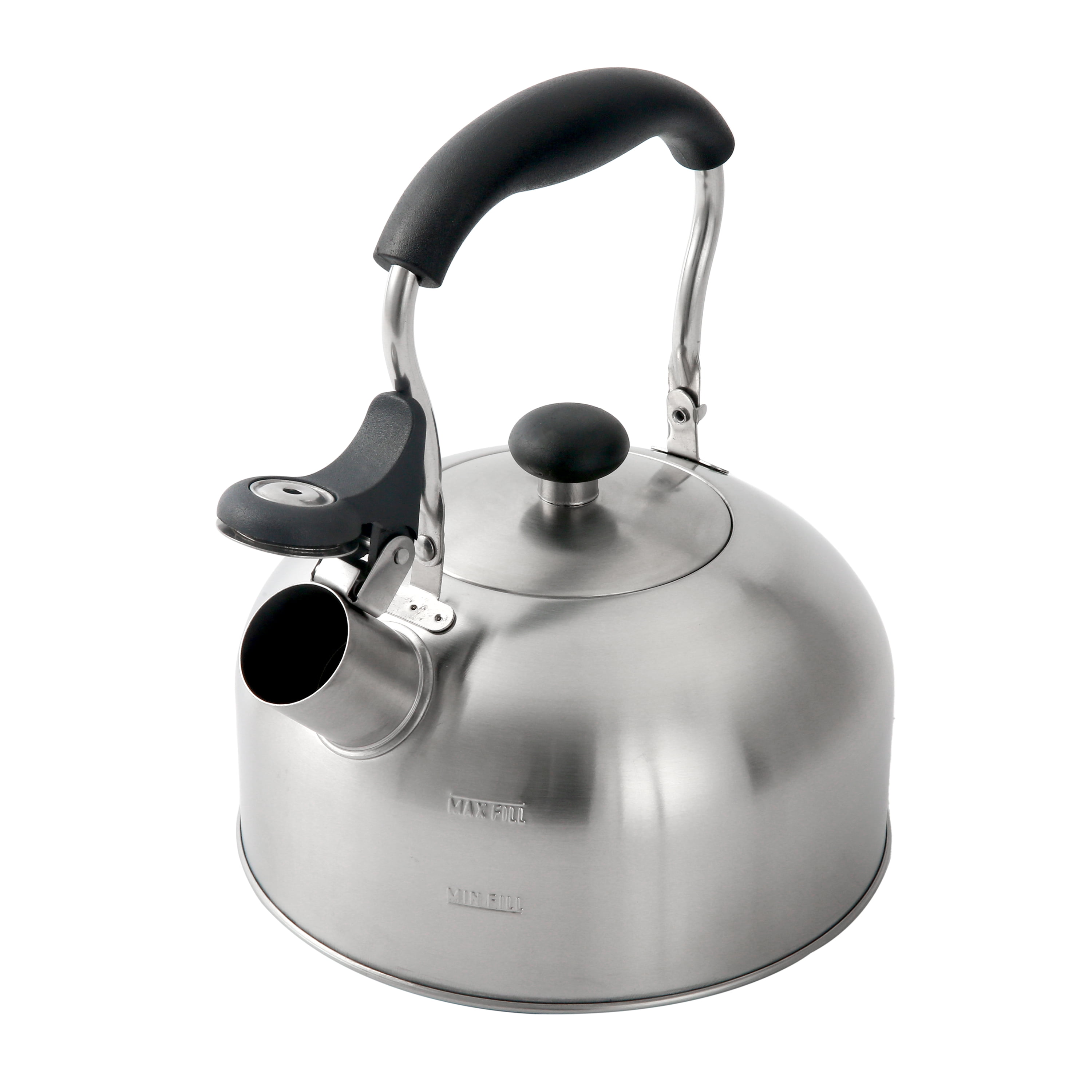 Mainstays 1.8Liter Whistle Tea Kettle Stainless Steel Silver