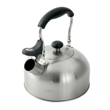 Mainstays 1.8-Liter Whistle Tea Kettle, Induction Compatible, Stainless Steel, Silver