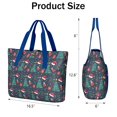 thumbnail image 3 of Tote Bag for Women - Dark Blue Christmas Pattern Shoulder Bag - Large Utility Work Duffle Bag with Zipper Handbag for Travel, Work, Sprots, 3 of 5