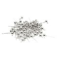 thumbnail image 2 of simhoa 50x White Ball Ear Pin Studs Earring Posts with Loop Jewelry Making Supplies White K, 2 of 8