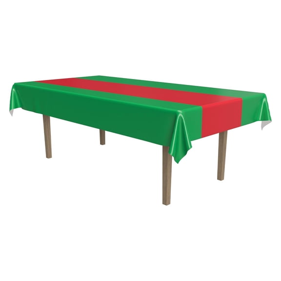 Beistle - Red & Green Tablecover - 54" x 108" - Pack of 12
