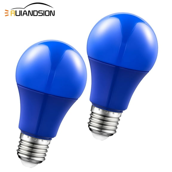Ruiandsion E26/E27 Base LED Bulb,2-Pack, 9W Blue,85-265V(110V/220V), Replacement for Holiday Christmas Decor String Lights