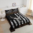 thumbnail image 3 of Erosebridal Camo American Flag Comforter Set Queen Size,Vintage Grey Black Camouflage Bedding for Youth Teens,Hunting Deer Wild Animal Duvet Insert Geometric Stars Stripes Down Comforter 3Pcs, 3 of 6