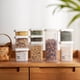 thumbnail image 5 of Recipiente de almacenamiento de cocina con tapas, juego de 4 recipientes herméticos para almacenar alimentos para organizar la despensa, plástico transparente sin BPA para harina, azúcar,, 5 of 9