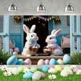 thumbnail image 4 of Meggemo Easter Happy Banner Backdrop Country Style Rabbit Egg Pattern Party Decor Perfect for Home Outdoor Indoor Holiday Celebrations and Gatherings, 4 of 8