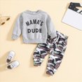 thumbnail image 4 of Kaprioy Baby Boy Winter Clothes Toddler Baby Boy Clothes Camo Pant Set Long Sleeve Letter Sweatshirt and Camouflage Jogger Pants Infant Boy Outfits, 4 of 7