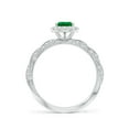 thumbnail image 2 of ANGARA Pear Lab Grown Emerald Halo Twisted Rope Shank Engagement Ring for Women in 14K White Gold (Size-7x5mm) | May Birthstone Jewelry for Her | Lab-Grown Emerald Engagement Ring, 2 of 9