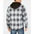 thumbnail image 2 of American Rag Men’s Plaid Hooded Shirt Jackets, Black/White, X-Large, 2 of 5