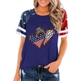 thumbnail image 1 of Top Plisado Gradiente de las Mujeres, Cuello de la Tripulación Manga Corta Blusa Suelta para el Hogar Y el Uso Diario, Ligera Túnica de Moda Casual, 1 of 2