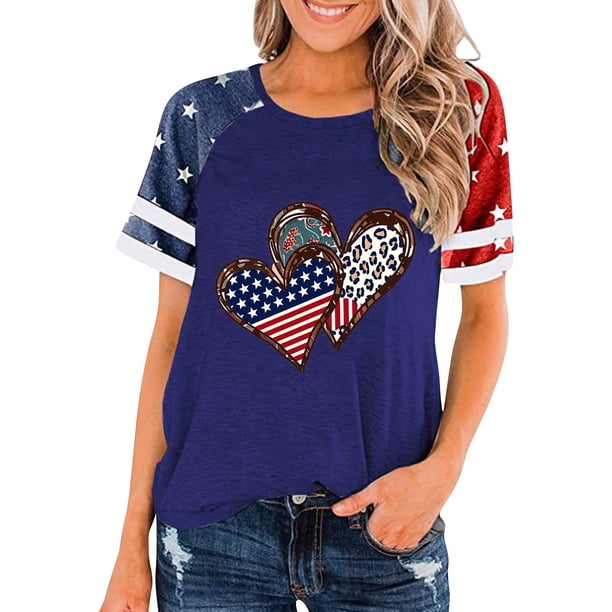 Top Plisado Gradiente de las Mujeres, Cuello de la Tripulación Manga Corta Blusa Suelta para el Hogar Y el Uso Diario, Ligera Túnica de Moda Casual