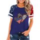 thumbnail image 1 of Top Plisado Gradiente de las Mujeres, Cuello de la Tripulación Manga Corta Blusa Suelta para el Hogar Y el Uso Diario, Ligera Túnica de Moda Casual, 1 of 2