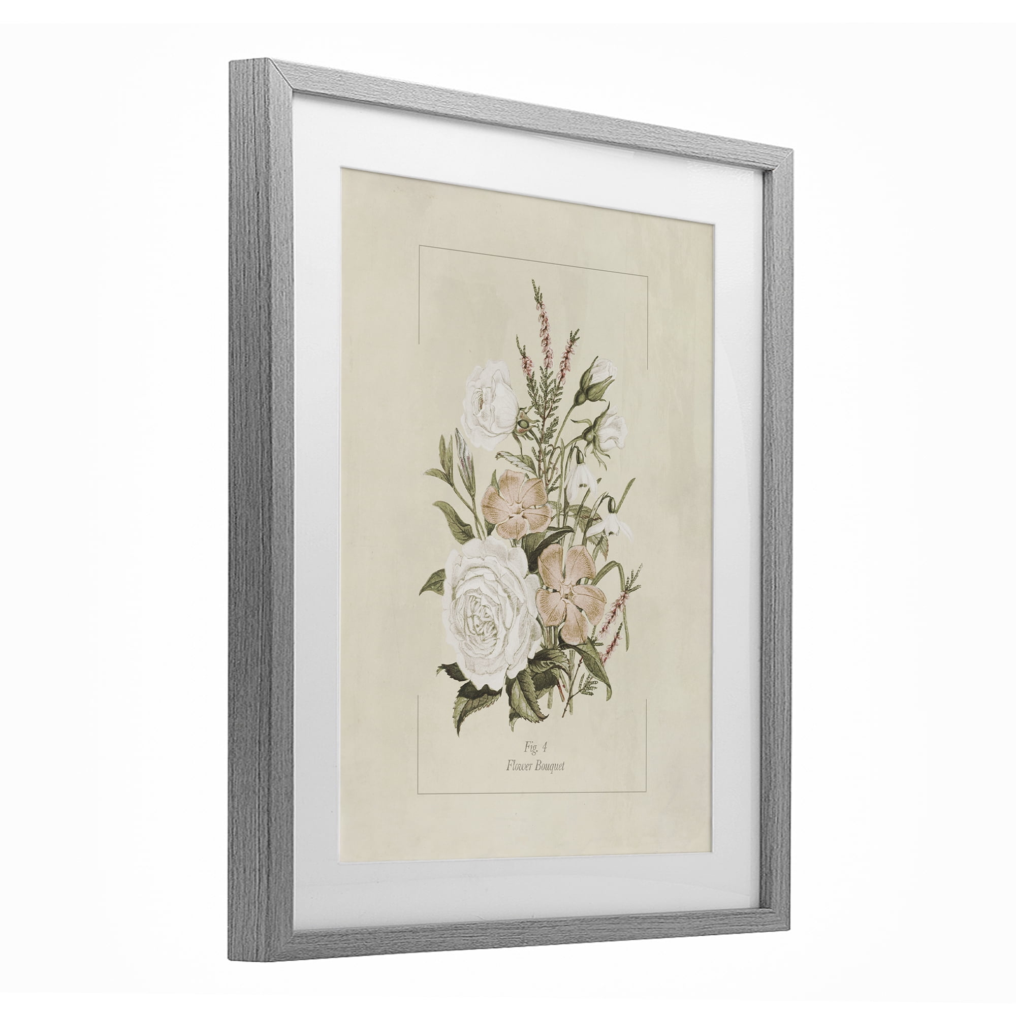 Stupell Industries Neutral & Soft Bouquet Study Gray Framed Print Under Glass, design by Dan Meneely