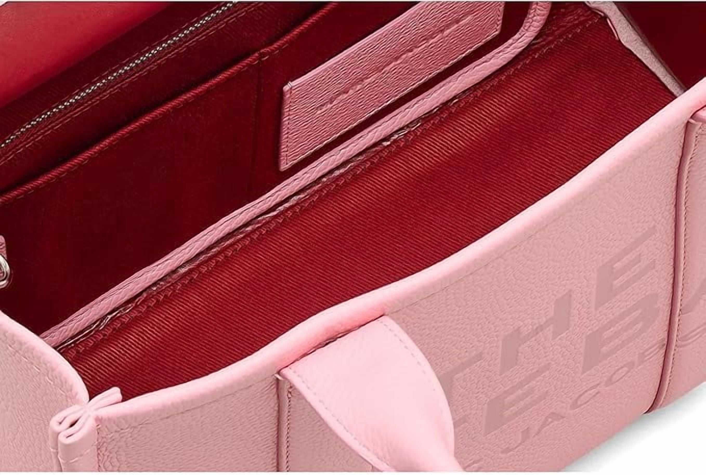 Marc Jacobs The Tote Bag Women's Pink Leather Detachable Strap Handbag JDM1661