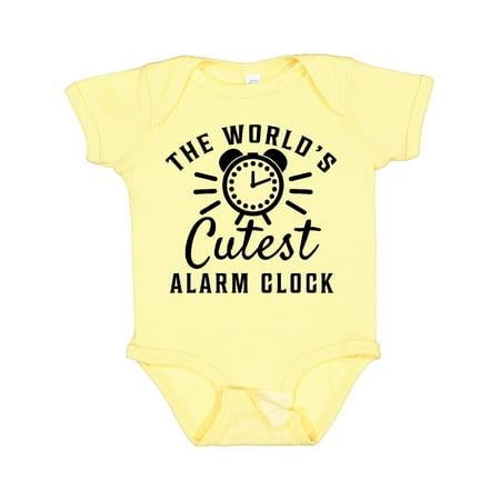 

Inktastic The Worlds Cutest Alarm Clock Gift Baby Boy or Baby Girl Bodysuit