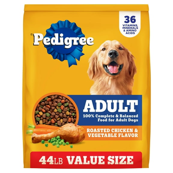 Pedigree Complete Nutrition Adult Dry Dog Food, Roasted Chicken & Vegetable Flavor, 44 lb. Bag