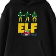thumbnail image 2 of Elf Movie Big Title Logo and Characters Youth Black Graphic Hoodie-Medium, 2 of 3