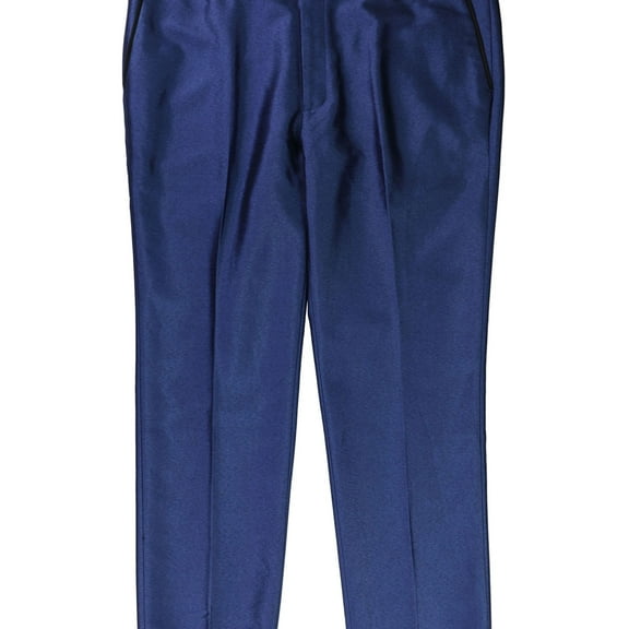 I.N.C Mens Shiny Casual Trouser Pants, Blue, 32W x 32L
