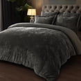 thumbnail image 2 of PHF Truly Velvet Comforter Set Queen Size, 5 Pieces Ultra Soft Luxury Warm Bedding Sets, Bedding Collection Including 1 Cozy Comforter, 2 Pillow Shams, 2 Euro Shams,  Grey, 2 of 6