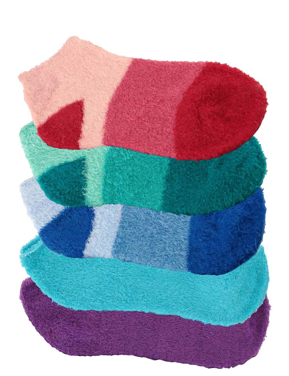 Women's Extra Large Super Aloe Infused Fuzzy Nylon Socks (5 Pairs
