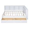 thumbnail image 6 of Solid and Stable Wooden Full Size Daybed with 2 Drawers, Daybed with Storage Shelf and Usb Charging Ports (White), 6 of 11