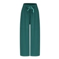 thumbnail image 4 of Olyvenn Women's Chiffon Wide Leg Pants Large Loose Temperament Casual Pants Skirt Pants Women Workout Athletic Sports Loose Full Length Pants for Women Trendy 2023 Green 10, 4 of 6