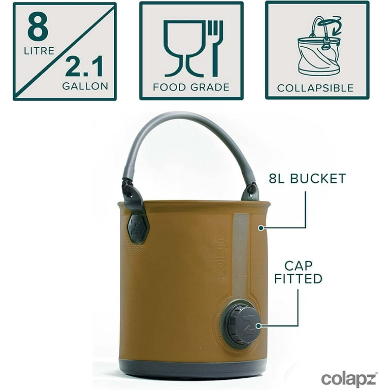 その他 colapz 2-in-1 Water Carrier &amp; Bucket Colapz 2-in-1 Collapsible Camping Water Container with