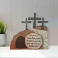 thumbnail image 1 of Easter Nativity Scene Decoration Wooden Cross Empty Tomb Statue Decoration Home, 1 of 6