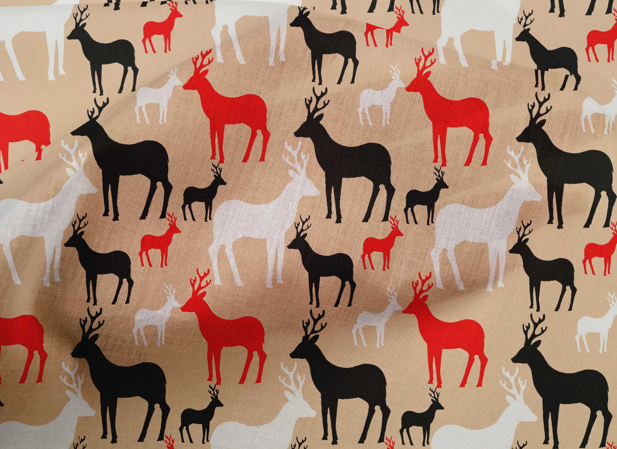 oneOone Cotton Cambric Pale Orange Fabric Merry Christmas Sewing Fabric By The Yard Printed Diy Clothing Sewing Supplies 56 Inch Wide