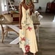 thumbnail image 3 of Gibobby Vestido Causal para Mujer de Verano Vestido largo con estampado de flores y cuello en V sin mangas sexy de verano para mujer(Amarillo,XXL), 3 of 4