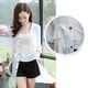 thumbnail image 5 of Chaqueta de béisbol ultrafina con protección solar para mujer, prendas de vestir midi holgadas (blanco, S), 5 of 14