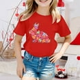 thumbnail image 2 of Baby Girl Tops Easter Day Short Sleeve T-Shirt Cartoon Print Everyday T-Shirt Boys & Girls Shirts,Red,8-9 Years, 2 of 4