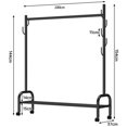 thumbnail image 2 of Elegant Rolling Garment Rack, Double Rods Portable Garment Rack with Wheels Wardrobe Rack, Space-Saving Storage Solution for Your Home (White), 2 of 5