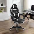 thumbnail image 1 of BeesClover Chaise de Jeu Ergonomique avec Repose-Pieds et Appuie-Tête Réglable - Chaise d'Ordinateur de Bureau à Hauteur Réglable, Verrouillage d'Inclinaison 90°-160°, Vérin à Gaz Robuste, 1 of 7