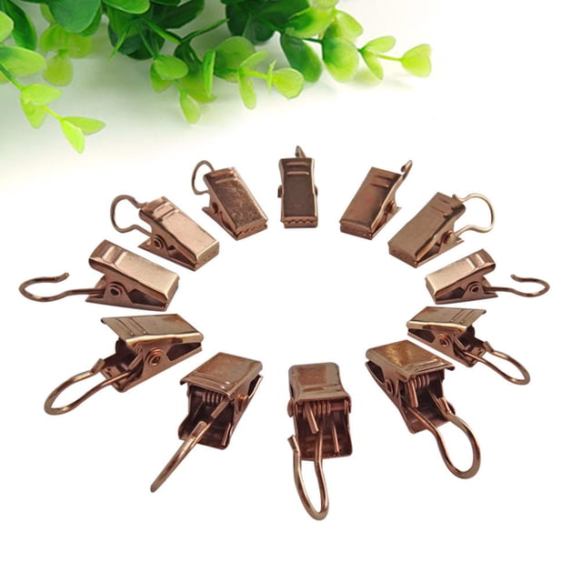 Hytrove Drapery Hardware 60Pack Golden Iron Curtain Clips for Home Decoration Anti-skid Design