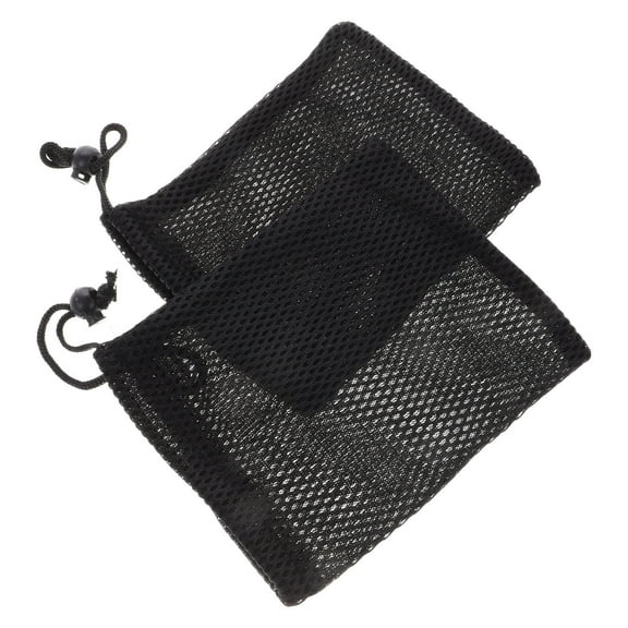 Milisten Small Drawstring Bags Drawstring Bags Mesh Weave 2Pcs 17.50X14.00X0.50CM