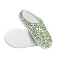 thumbnail image 3 of Daiia Happy Frogs Print Women’s Fuzzy Slippers Memory Foam Lightweight House Shoes Cozy Loafer Flannel House Shoes-46/47, 3 of 7