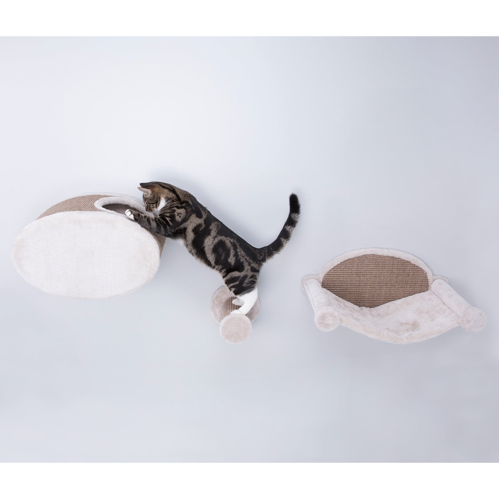 TRIXIE Liam Multi-Level Wall Mounted Cat Perch-Lounge Set, Brown