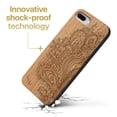 thumbnail image 3 of Case Yard Wooden Case Outside Soft TPU Silicone, Slim Fit Shockproof Wood Protective Phone Cover for Girls Boys Men and Women, Supports Wireless Charging Flower Paisley Design case for iPhone-8-Plus, 3 of 7