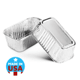 thumbnail image 3 of MontoPack 100-Pack of Super-Thick Aluminum Mini Loaf Baking Pans - Standard Size 6” x 3.5” Loaf 1LB Cooking Tins - Eco-Friendly Recyclable Aluminum - Portable Food Storage Containers 1, 3 of 7