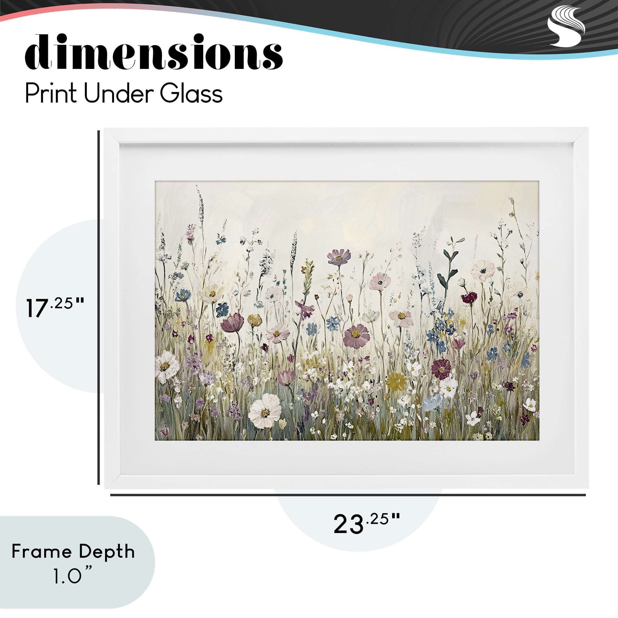 Stupell Industries Spring Blooms Pastoral Meadow White Framed Print Under Glass, design by Kim Allen