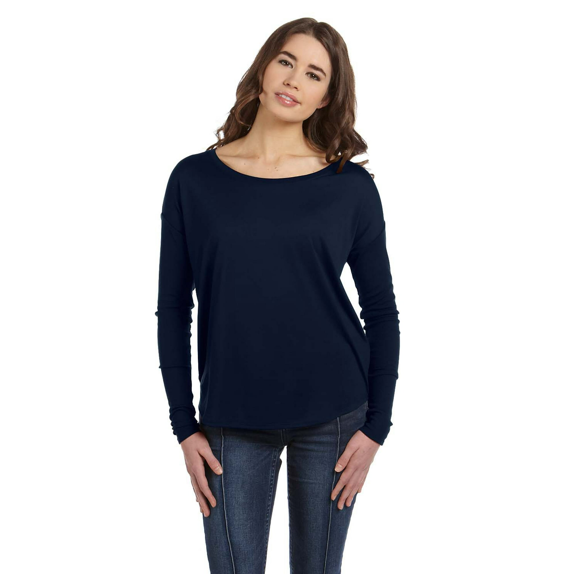 Bella Canvas Ladies Flowy Long Sleeve T Shirt With 2X1 Sleeves 8852