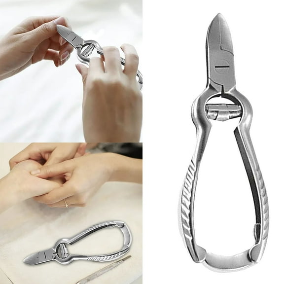 DanGing Heavy Duty Podiatrist Toenail Clippers for Thick and Ingrown Nails, Stainless Steel Toe Nail Clipper, Pordiatry Ingrwon Toenail Tools (Silver)