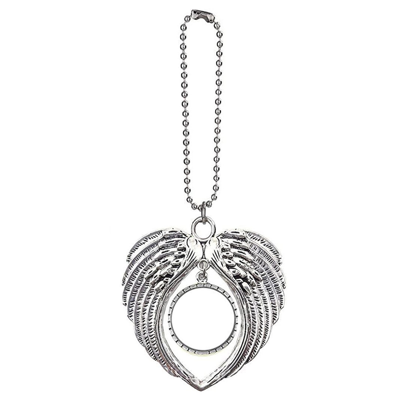 Christmas Tree Ornament Hanging Photo Bauble Decor Gifts Angel Wings Necklaces 