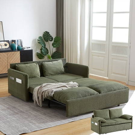 Queen Size Sleeper Pull Out Couch With Storage,Convertible Loveseat Sofa Bed,Prefect For Living Room,Apartment,Ofiice