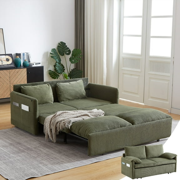 Queen Size Sleeper Pull Out Couch With Storage,Convertible Loveseat Sofa Bed,Prefect For Living Room,Apartment,Ofiice