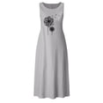 thumbnail image 4 of Wycnly Womens Dresses Breathable Soft Cotton Line Loose Swing Tunic Tank Maxi Dresses Dandelion Print Round Neck Sleeveless Long Summer Dress Gray xl Clearance Under $5, 4 of 4