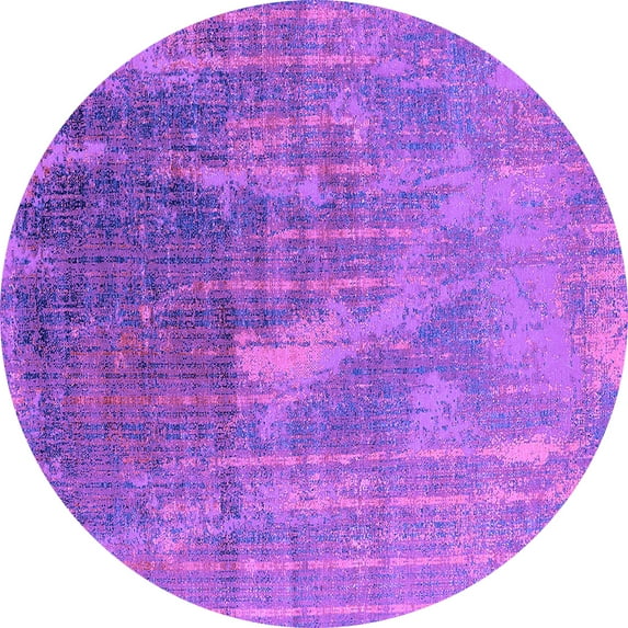 Ahgly Company Indoor Round Oriental Purple Industrial Area Rugs, 3' Round