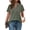 Grey-Green, variant on Fantaslook V Neck Tops for Women Short Sleeve Henry Shirts with Button Dressy Casual Summer Blouses Tops