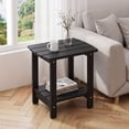 thumbnail image 4 of Ayaya 2-Tier Side Table, Solid Wood Indoor Bedside Table for Small Spaces, Living Room Bedroom Home Office, Black, 4 of 7