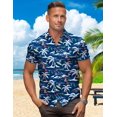 thumbnail image 3 of Hawaiian Shirts for Men, Print Men's Casual Short Sleeve Button Down Shirts Floral Aloha Beach Shirt, 3 of 6